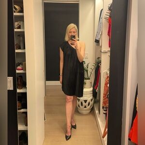 All Saints One Shoulder Pleated Dress